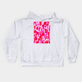 Pink and Red Paint Brush Stroke Effect Abstract Kids Hoodie